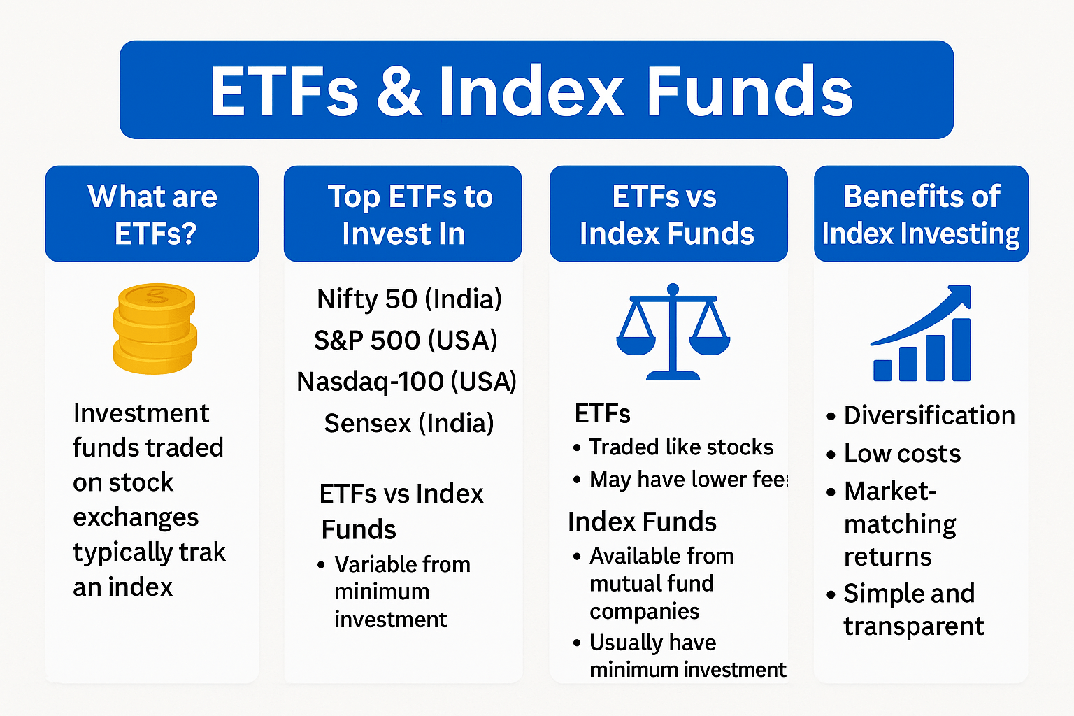 ETFs & Index Funds types